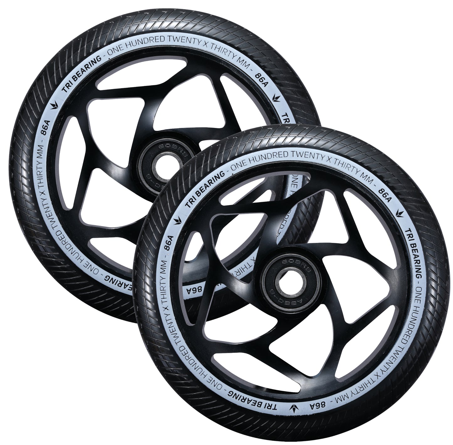 Envy 120mm x 30mm Tri Bearing Wheels - Black