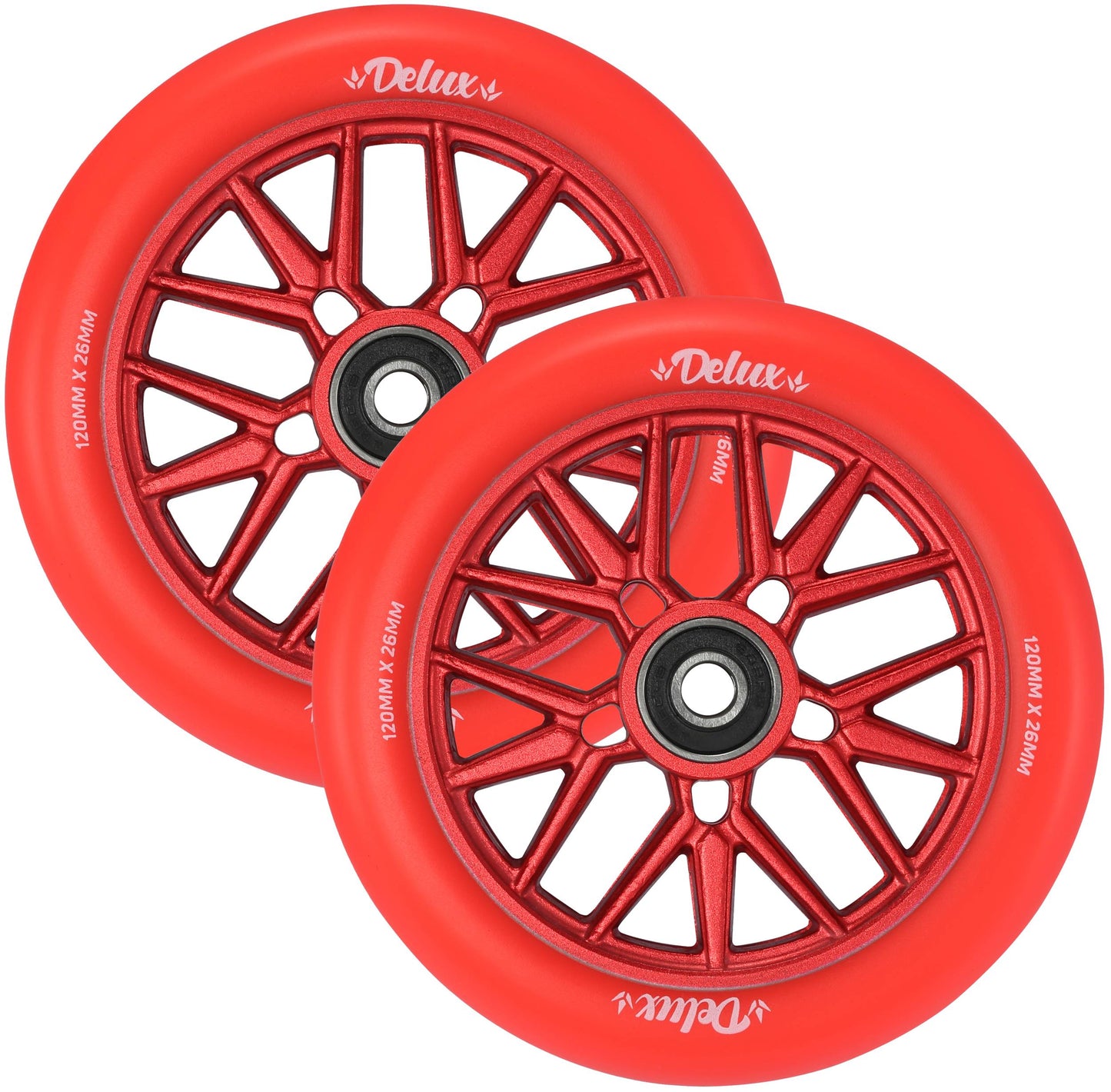 Envy Deluxe Wheels 120mm - Red