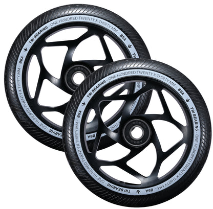 Envy 120mm x 30mm Tri Bearing Wheels - Black
