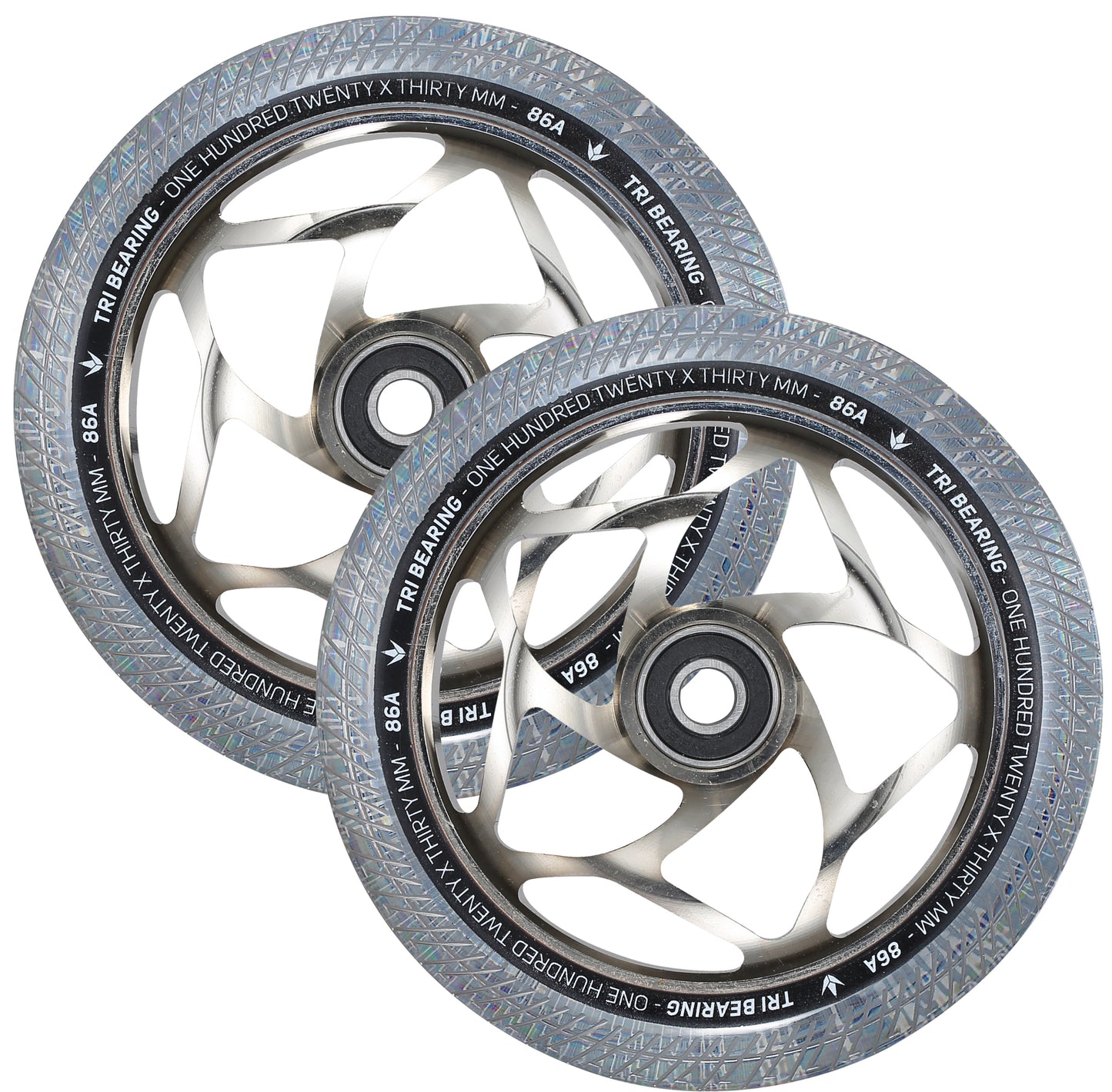 Envy 120mm x 30mm Tri Bearing Wheels - Clear