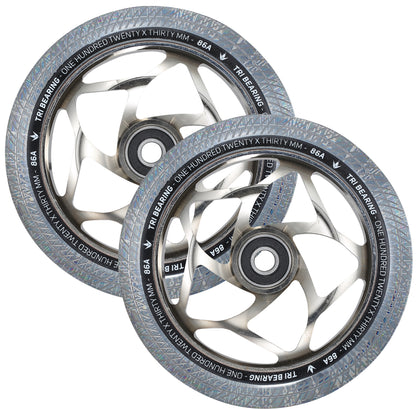 Envy 120mm x 30mm Tri Bearing Wheels - Clear