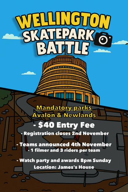 Wellington Skatepark Battle 7-9 November 2025